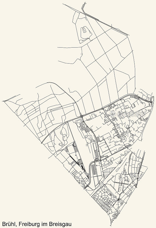 街道地图BRÜHL区，弗莱堡IM BREISGAU